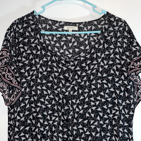 Max studio Black & floral Ruffled Dress Size S - Picture 4 of 4
